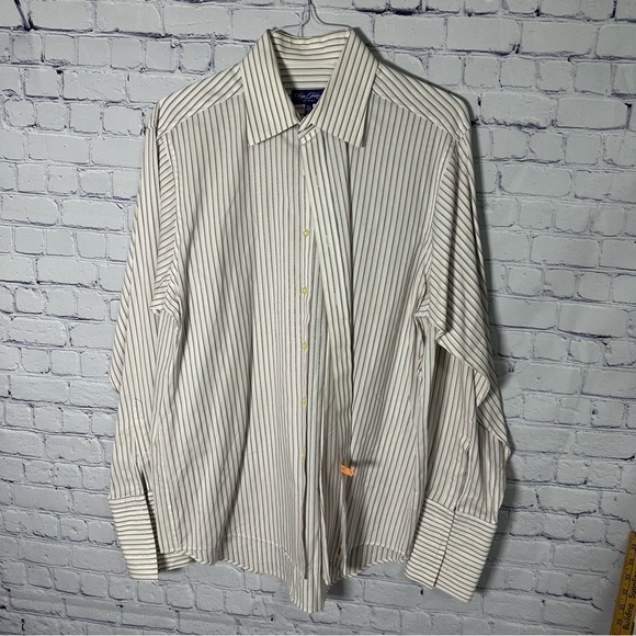 Sean John Other - Sean John Men's Cream and Black Pinstripe Dress Shirt